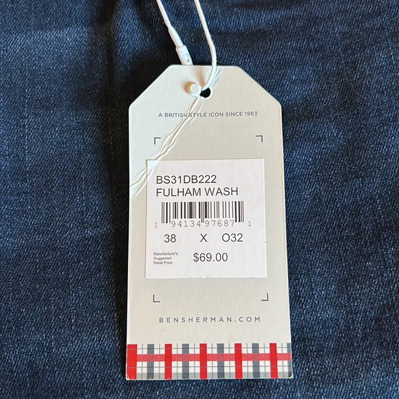 🆕 Men’s Ben Sherman Dark Indigo Straight Fit Jeans Size 38/32 - Picture 5 of 5